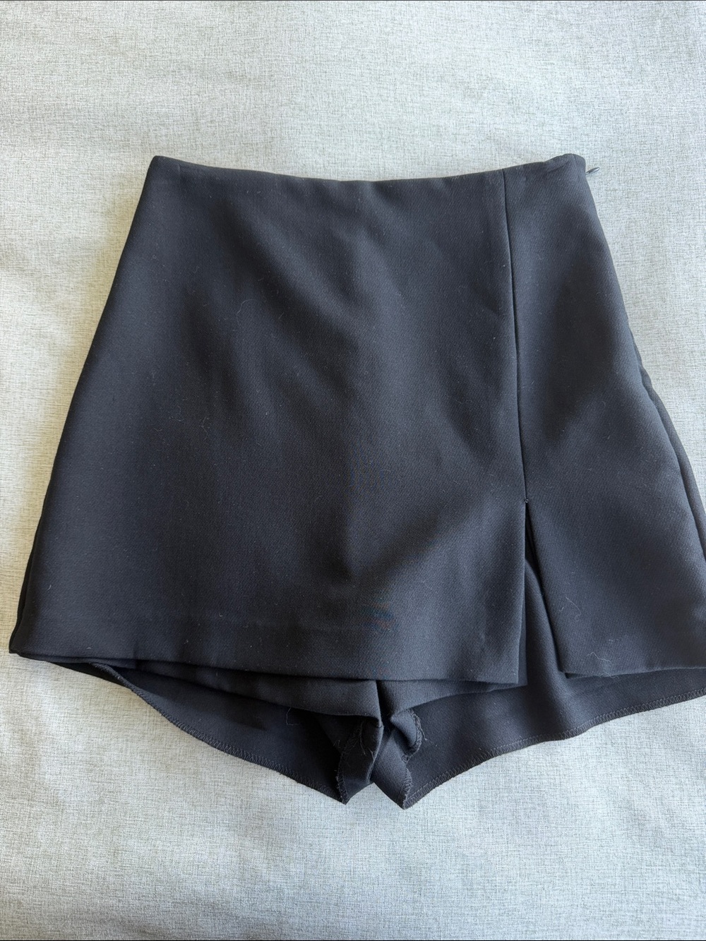 Zara Black Front-Slit Skort